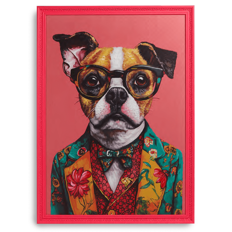Quadro cane fucsia cm. 77x107 (70x100) - d19033