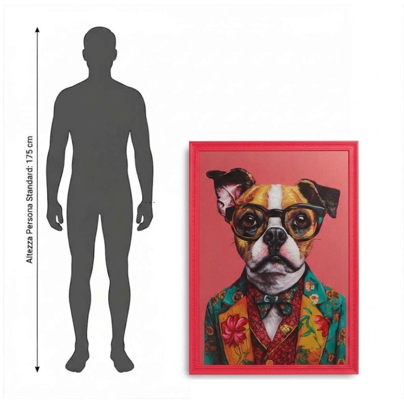 Quadro cane fucsia cm. 77x107 (70x100) - d19033