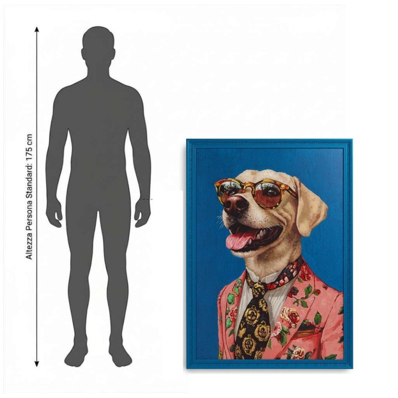 Quadro cane blu cm. 77x107 (70x100) - d19034