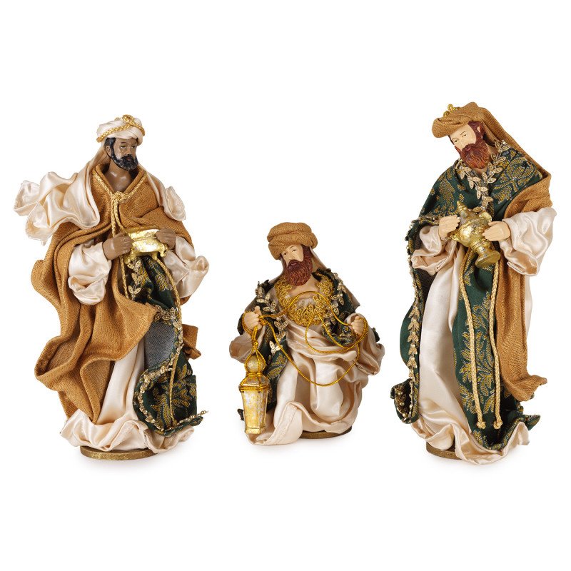 Set 3pz Re Magi Verde Oro H.29cm. - d19198