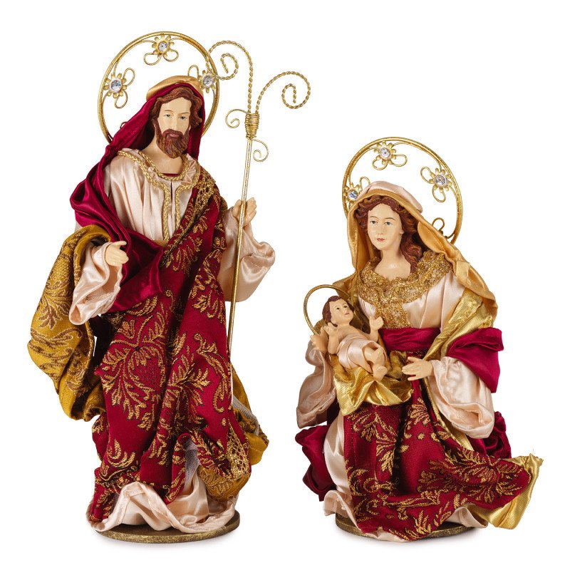 Set 2pz Nativita' Rosso Oro H.35,5cm. - d19201