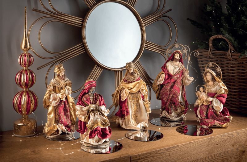 Set 2pz Nativita' Rosso Oro H.35,5cm. - d19201