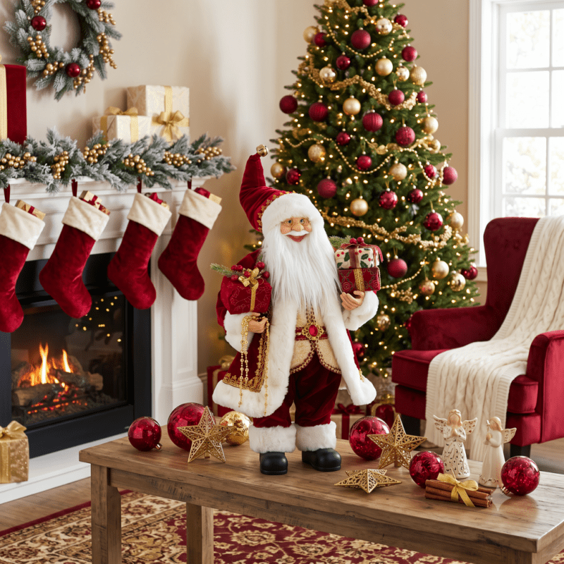 Babbo Natale Con Pacchi Regalo H.60cm - d19314