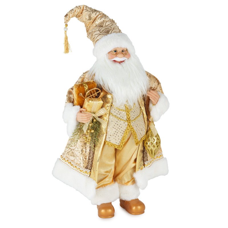 Babbo Natale Oro Con Pallina Natalizia H.60cm. - d19315