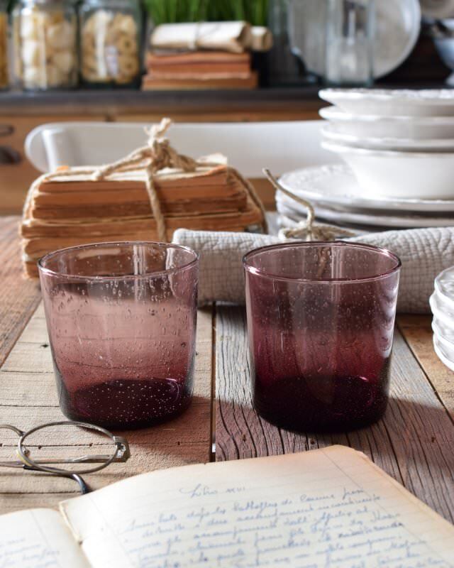 Set 12 bicchieri vetro mauve - 57.1902