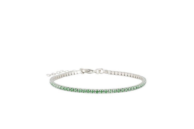 Bracciale argento 925 tennis verde 2,5mm - rodio - agbr008t6v