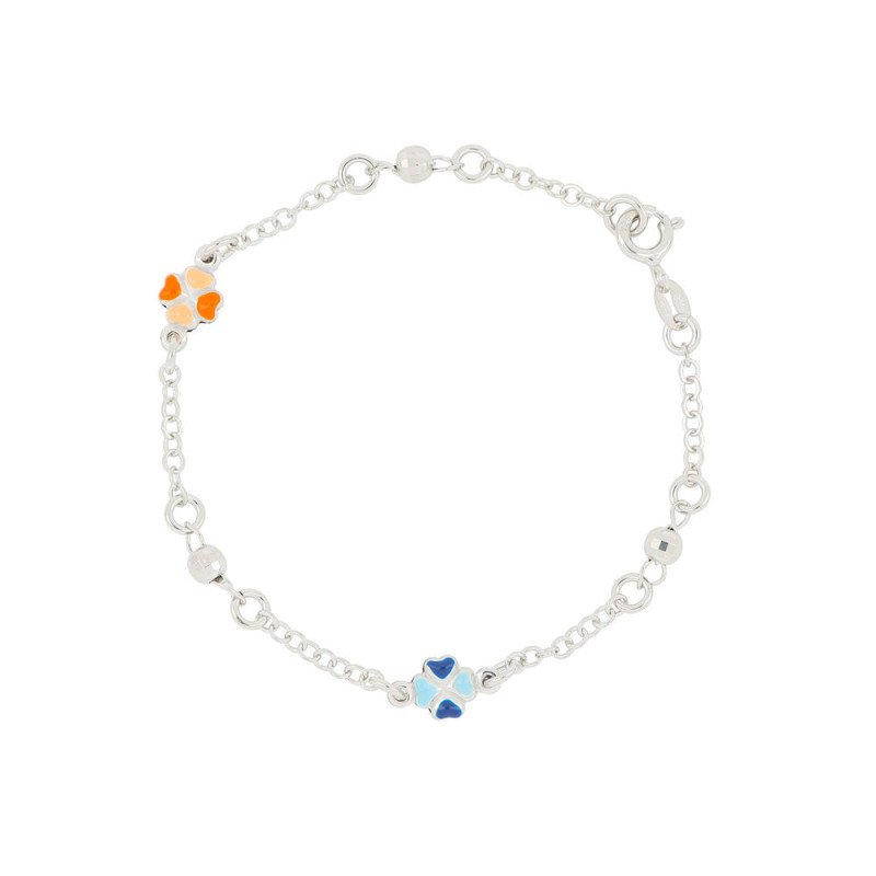 Bracciale argento 925 lineari quadrifoglio - agbr094kli