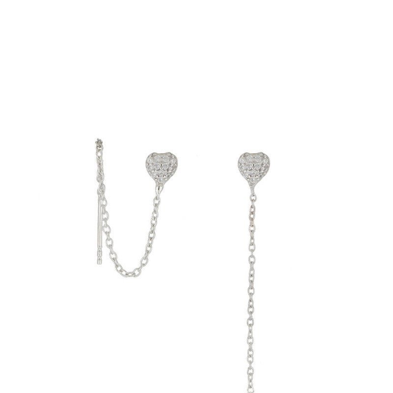 Orecchini argento 925 chiusura a clip Cuore - rodio - agor125mdf2 Orecchini argento 925 chiusura a clip Cuore - rodio - agor125mdf2