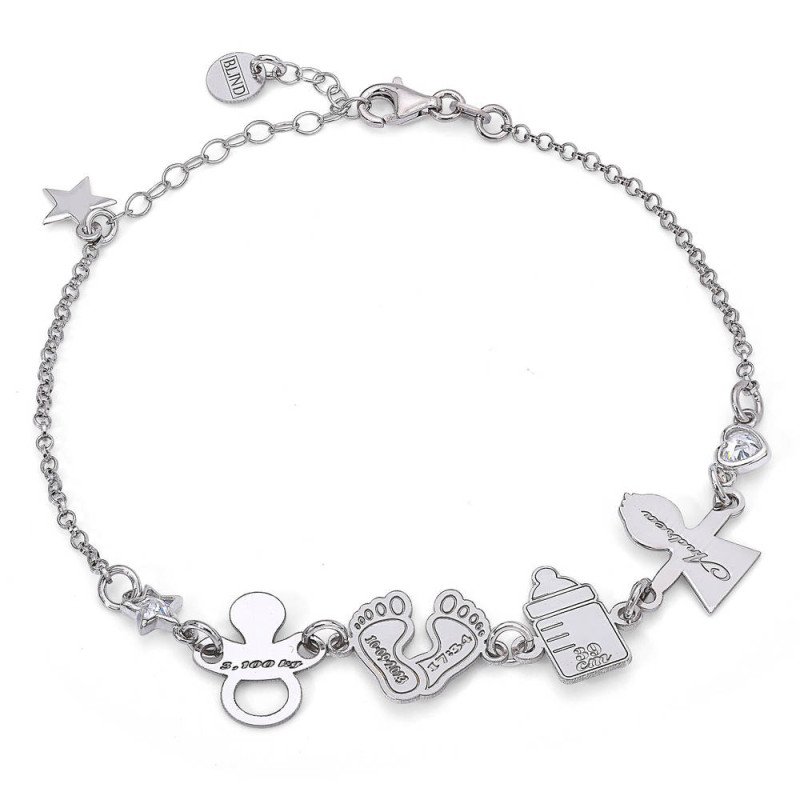 Bracciale in argento 925 bracciale con ciondoli per nascita - brn012