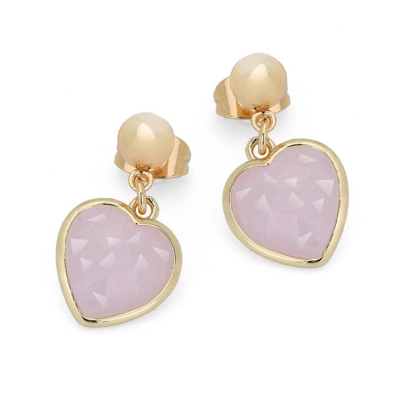 Orecchini placcato oro 18kt pietre occhio tigre bianco - dorato - orfant284cr