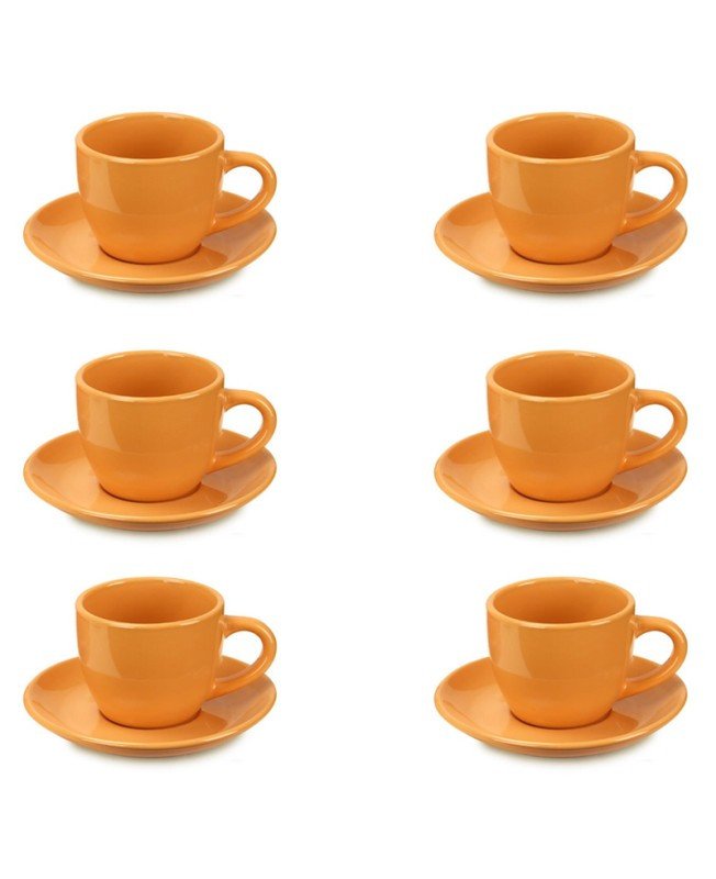 Carioca Set 6 tazzine caffè con piattino  90 ml Arancione - 56757
