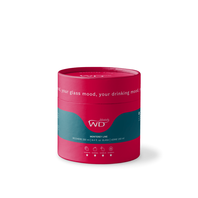 Bicchiere in vetro borosilicato. Capacità  250 ml. Decoro Peperoncino. - wd566pep