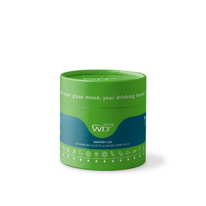Bicchiere in vetro borosilicato. Capacità  250 ml. Decoro rana. - wd566ran