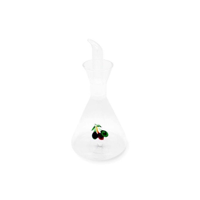 Oliera in vetro borosilicato. Capacità 500 ml.  Decoro olive. - wd644oli