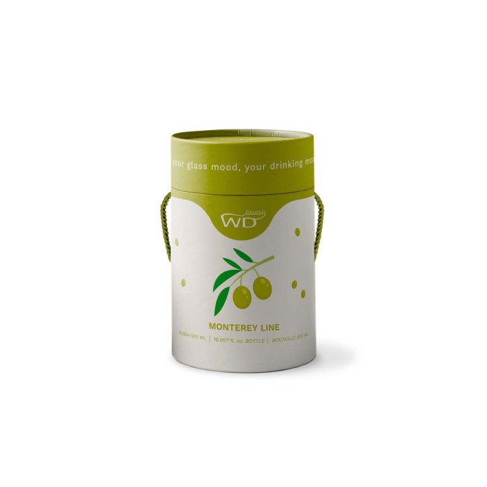 Oliera in vetro borosilicato. Capacità 500 ml.  Decoro olive. - wd644oli