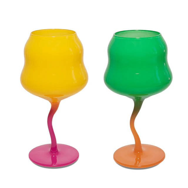 Set 2 calici cocktail. Capacità 450 ml. Colore Giallo Rosa - wd722f