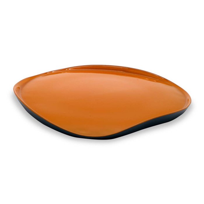 Piatto in vetro. Diametro 28 cm. Colore Arancio - wd744ar