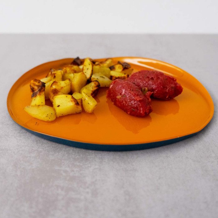 Piatto in vetro. Diametro 28 cm. Colore Arancio - wd744ar