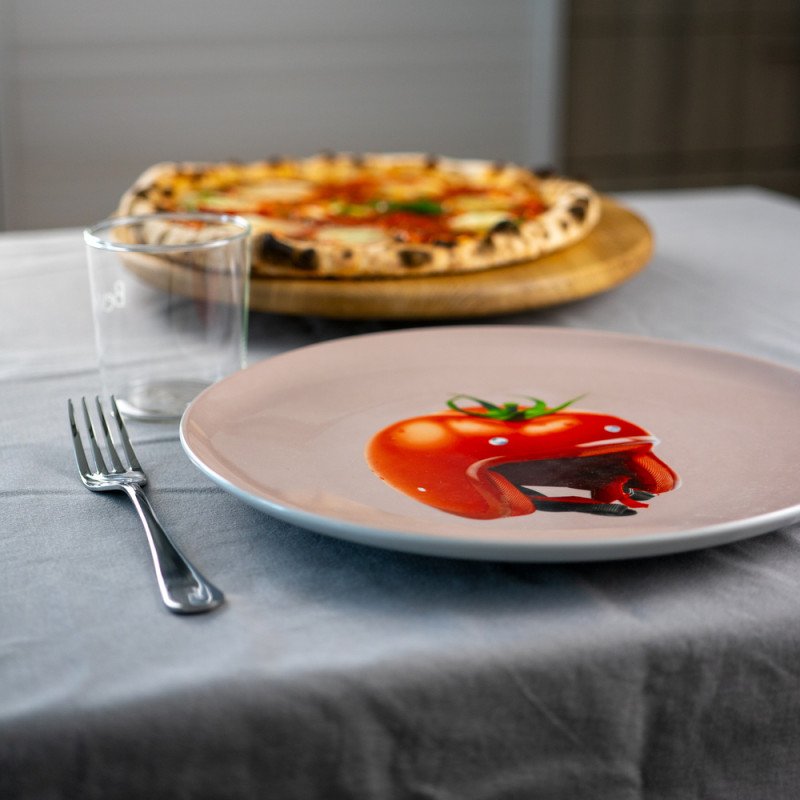 Piatto pizza 30,5cm. Decoro casco. - wd757cas