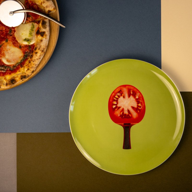 Piatto pizza 30,5cm. Decoro paletta. - wd757pal