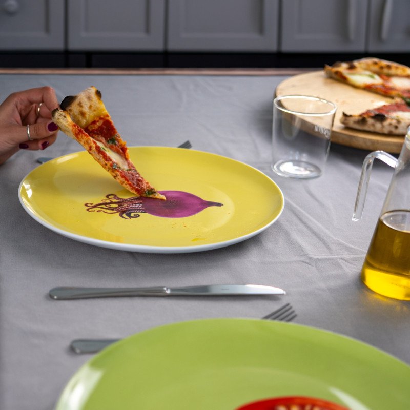 Piatto pizza 30,5cm. Decoro polipo. - wd757pol