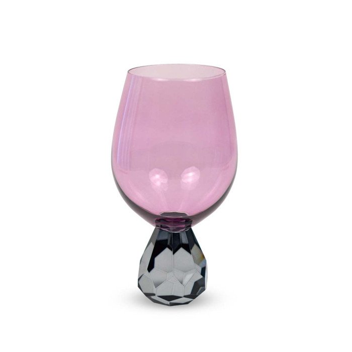 Bicchiere cocktail in vetro effetto diamante.Colore viola e grigio. - wd761g