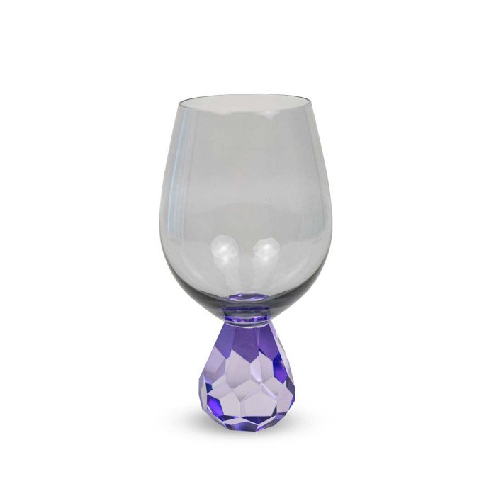 Bicchiere cocktail in vetro effetto diamante.Colore grigio e viola. - wd761vi