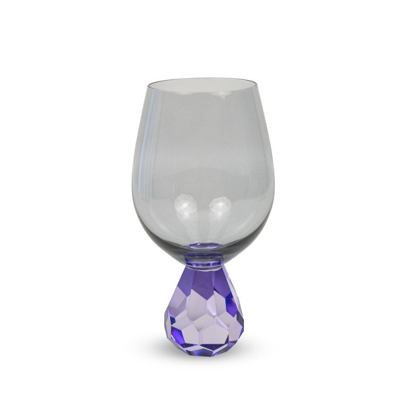 Bicchiere cocktail in vetro effetto diamante.Colore grigio e viola. - wd761vi