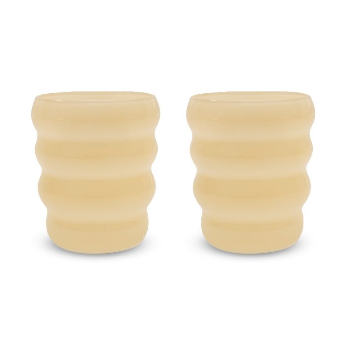 Set 2 bicchieri in vetro. Capacità 360 ml. Colore bianco. - wd782b