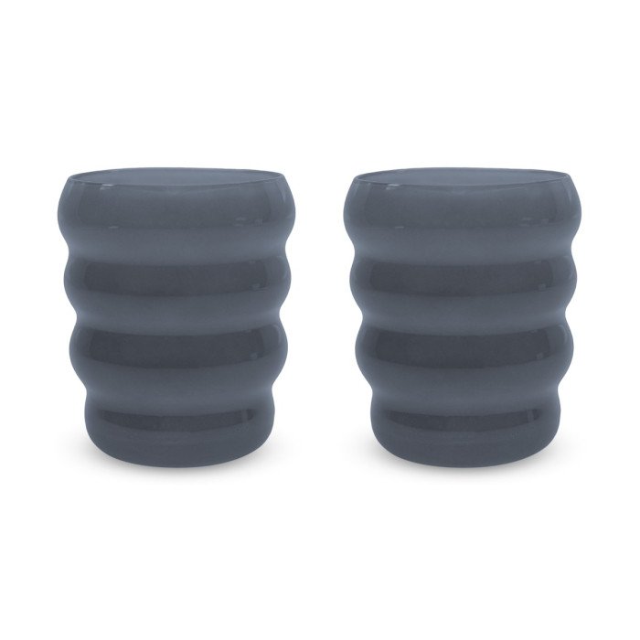 Set 2 bicchieri in vetro. Capacità 360 ml.Colore blu. - wd782bl