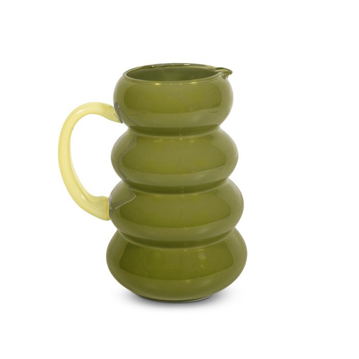 Brocca in vetro. Capacità 1,5 L. Colore verde. - wd783v