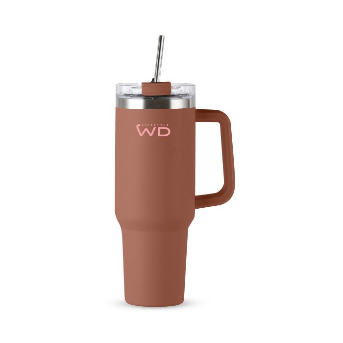 Mug Americana in acciaio inox. Capacità 1,2 L. Colore marrone. - wd821m