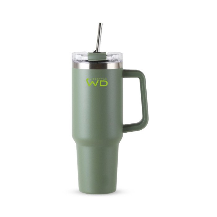 Mug Americana in acciaio inox. Capacità 1,2 L. Colore oliva. - wd821ol