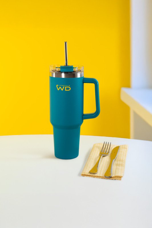 Mug Americana in acciaio inox. Capacità 1,2 L. Colore petrolio. - wd821pet