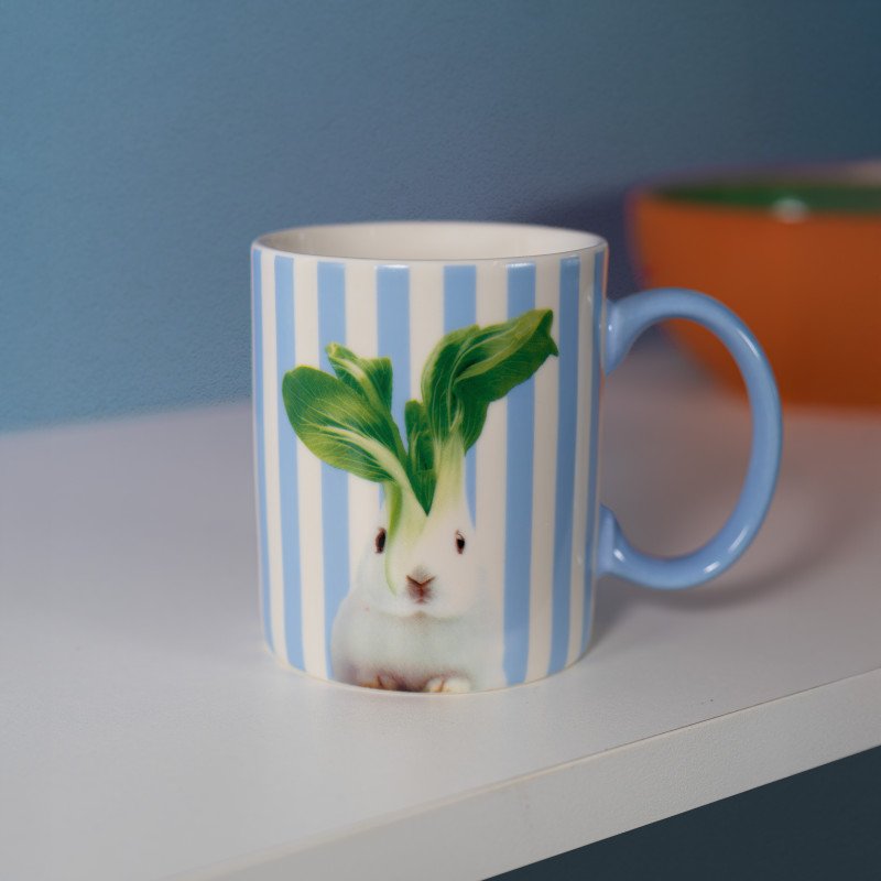 Tazza in new bone china 330ml. Decoro Coniglio - wd887con