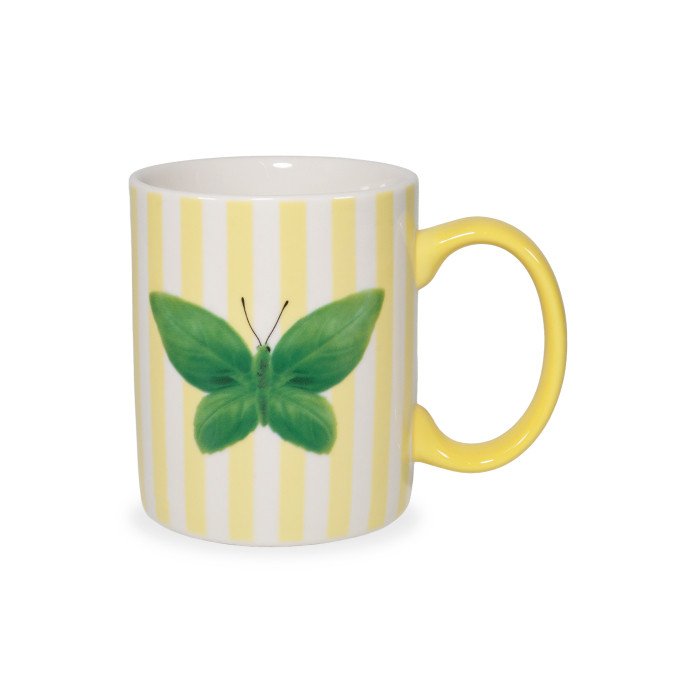 Tazza in new bone china 330ml. Decoro farfalla. - wd887far