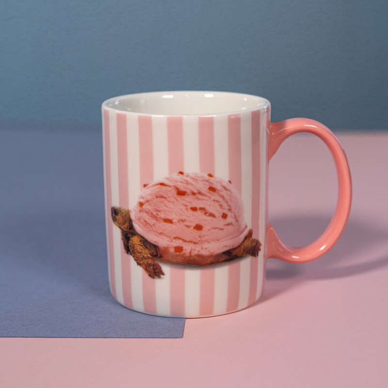 Tazza in new bone china 330ml. Decoro Tartarufga - wd887gel