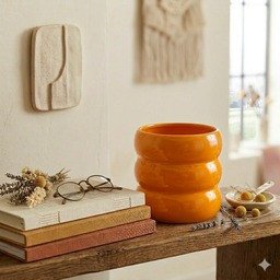 Vaso in terracotta. Colore giallo. - wd894gi