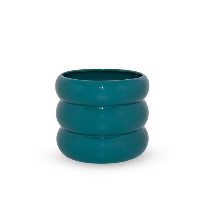 Vaso in terracotta. Colore petrolio. - wd894pet