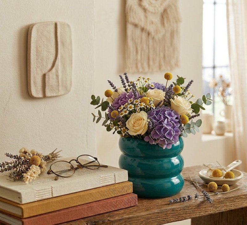 Vaso in terracotta. Colore petrolio. - wd894pet