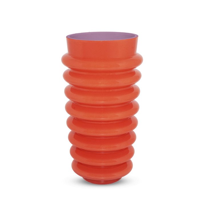 Vaso in vetro. Colore arancione e rosa. - wd945ar