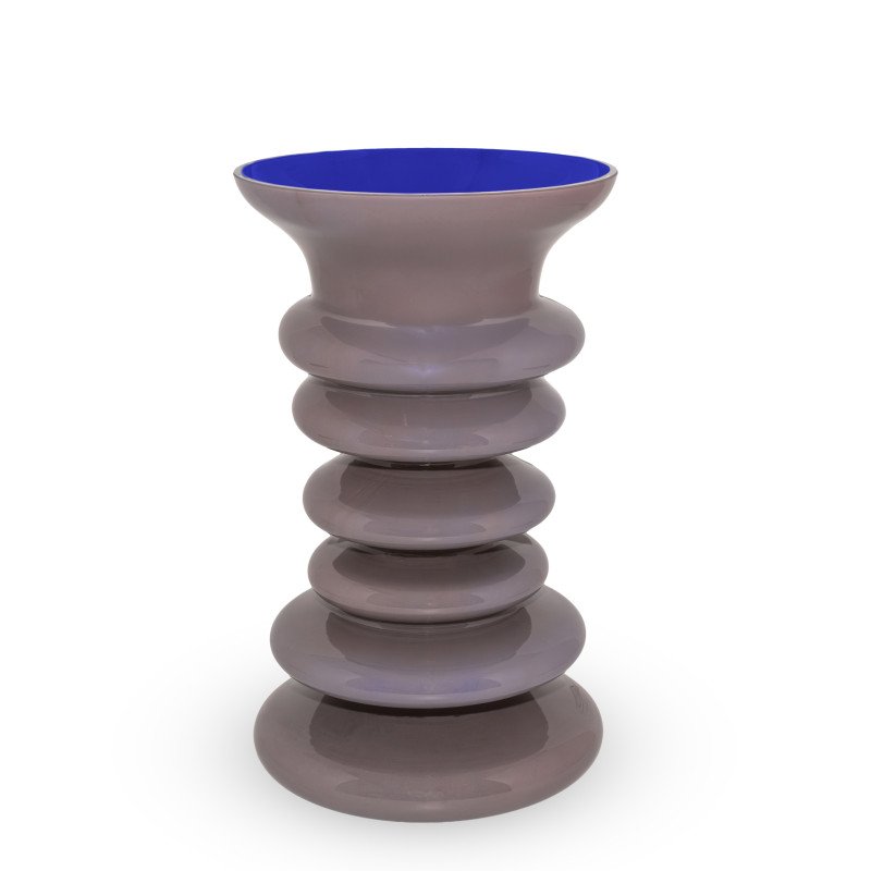 Vaso in vetro. Colore grigio e blu. - wd946g
