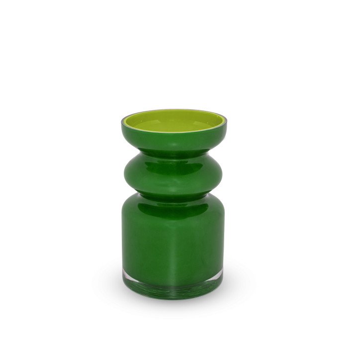 Vaso in vetro. Colore verde scuro e verde chiaro. - wd948v