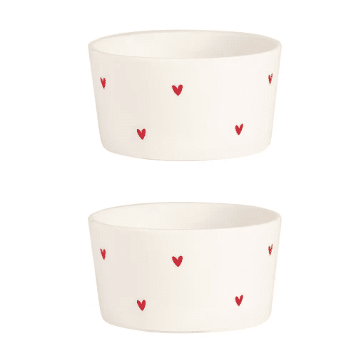 SET 2 COPPETTE TAPPEZZERIA CUORI ROSSI - 10010731