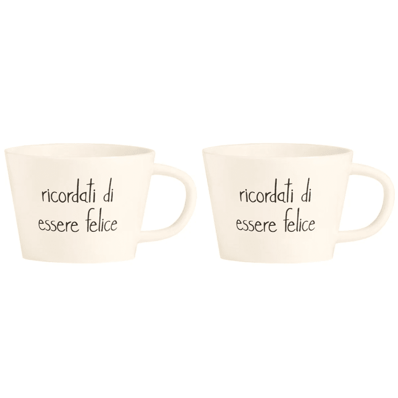 SET 2 TAZZE COLAZIONE RICORDATI DI ESSERE FELICE - 10010762