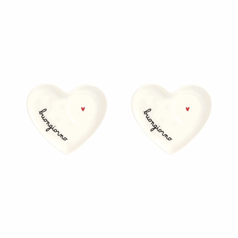 SET 2 PIATTI PER  TAZZINE  CON CUORE BUONGIORNO - 10010785