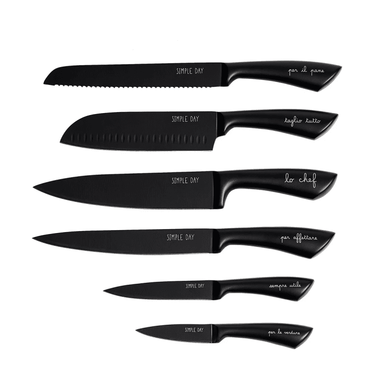 SET 6 COLTELLI PER LA CUCINA NERO - 10011431