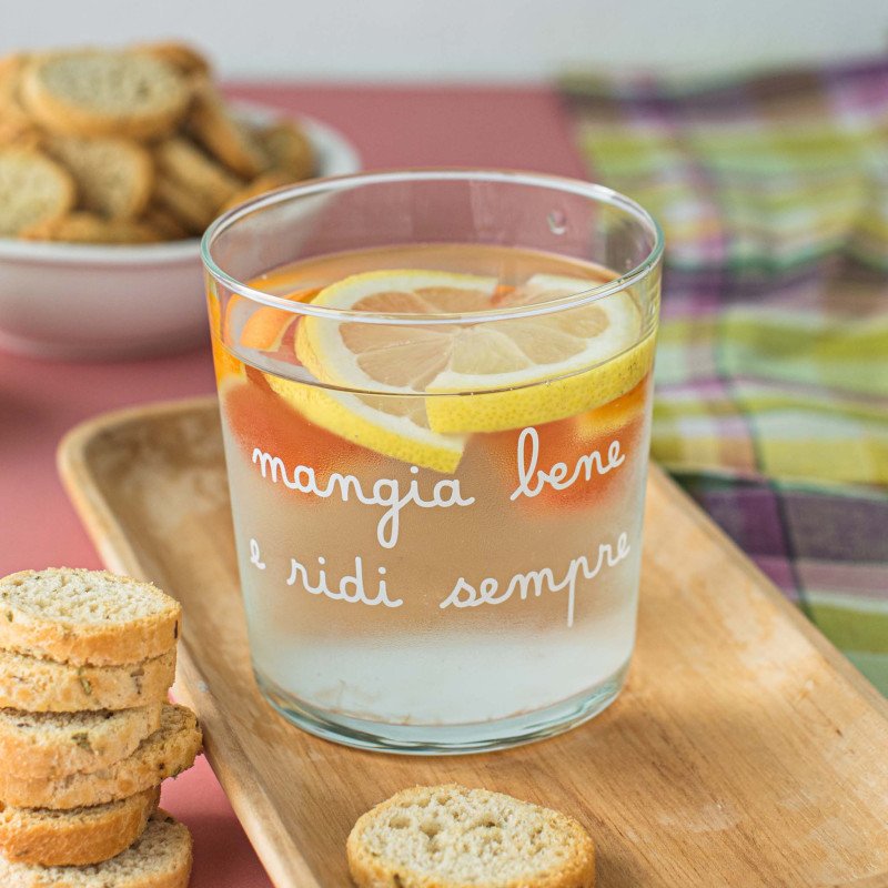 SET  6 BICCHIERI 35CL MANGIA BENE E RIDI SEMPRE - 10011876