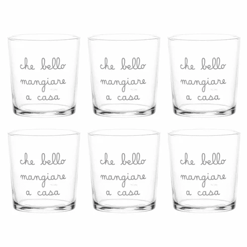 SET  6 BICCHIERI 35CL CHE BELLO MANGIARE A CASA - 10011878