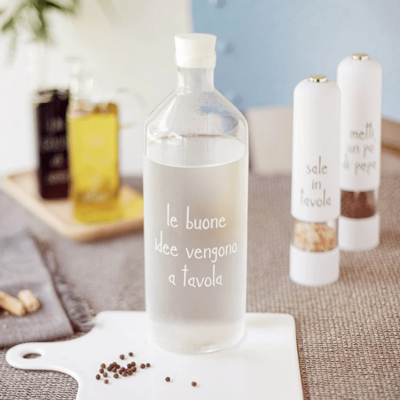 BOTTIGLIA IN VETRO LE BUONE IDEE VENGONO A TAVOLA - 10012446